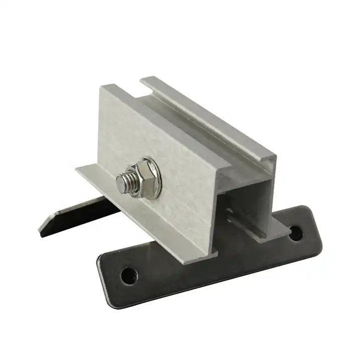 Metal çatı güneş paneli alüminyum armatür PV çatı kurulum seti Çinli üreticiden dikey dikişli çatı armatürü