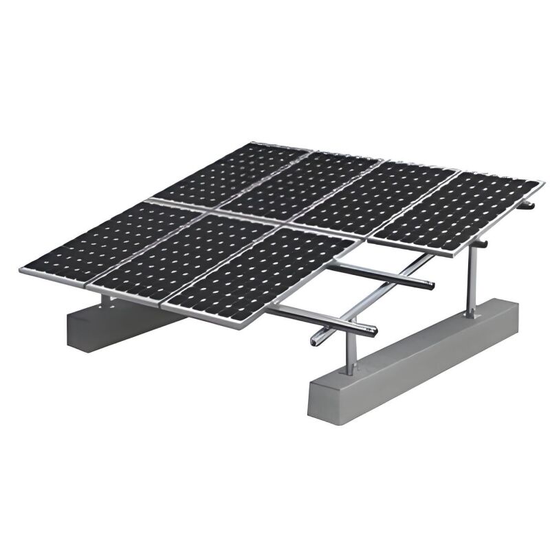 Solar Panel Mounting Brackets Flexible Connection Allowing Installation on Concrete Base Earth Ground and Sloped Surfaces