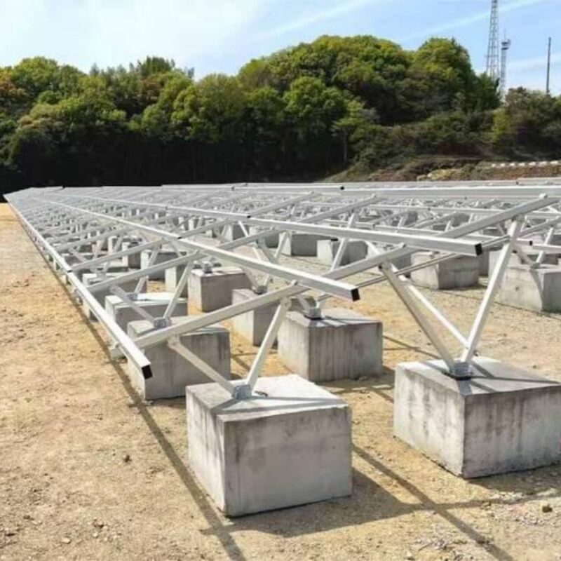 Durable Solar Panel Mounting Brackets Featuring Flexible Connection for Concrete Base Earth Ground and Sloped Surface Installations